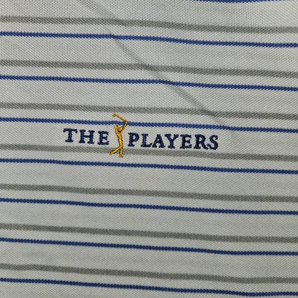 RLX Ralph Lauren Mens XXL The Players Golf Polo Shirt Striped White Blue Gray - Picture 4 of 9